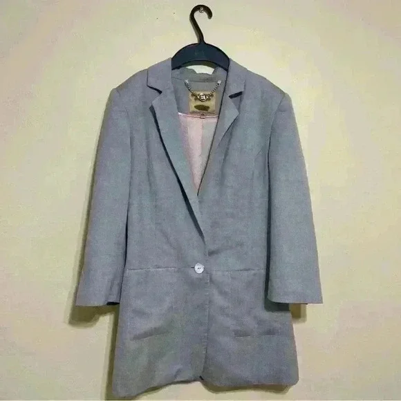 Ted Baker London Working Title Tailored Jacket Blazer Light Gray size 0 Wool - Picture 16 of 16